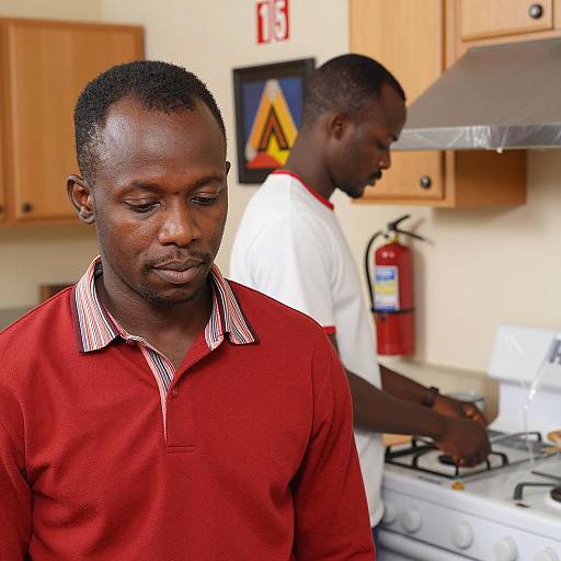 Contemporary Black Men in Kitchen Scene