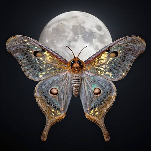 Colossal Moth with Iridescent Wings