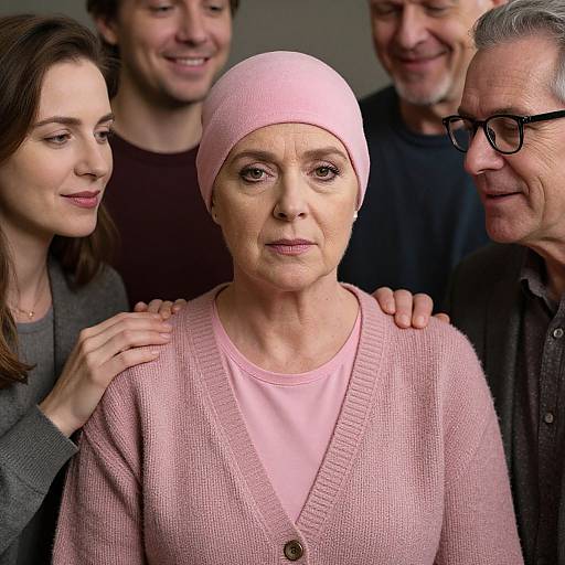 Extravagant Woman with Cancer and Loved Ones