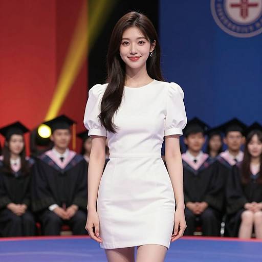 Cheerful College Graduate on Stage