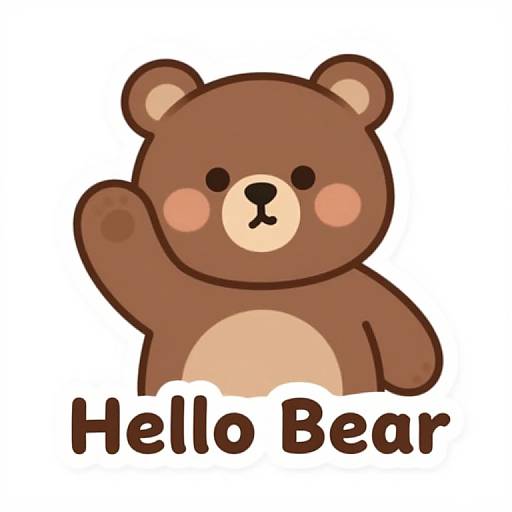 Cheerful Cartoon Bear Sticker