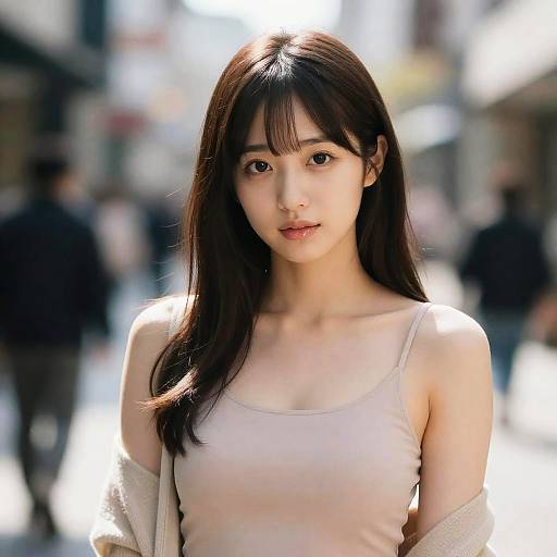 Portrait of Young Japanese Woman in Urban Setting