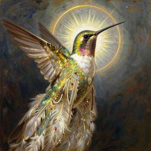 Sacred Hummingbird Oracle in Turner Style
