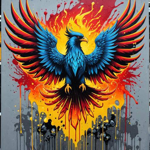 Colorful Phoenix Graffiti Street Art