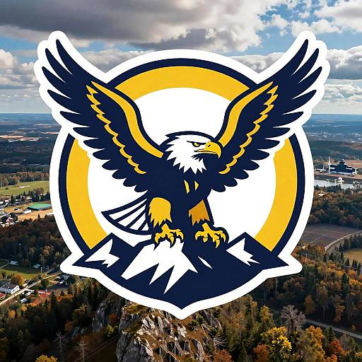 Heroic Eagle and Mountain Logo