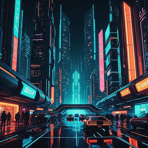 Futuristic Cyberpunk Cityscape Matte Painting