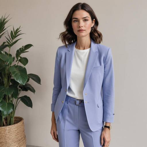 Woman in Pastel Periwinkle Suit