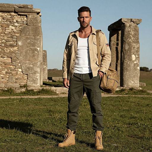 Contemplative Man in Desert Landscape