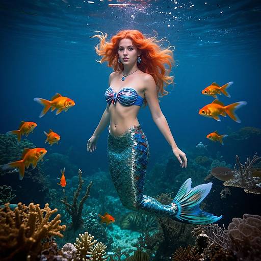 Vivid Mermaid Portrait in Cinematic Underwater