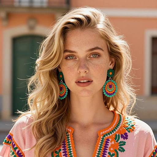 Vibrant Portrait of a Freckled Woman