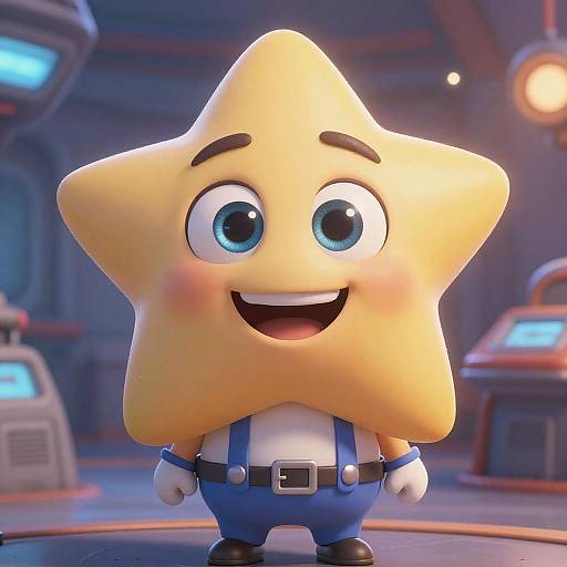 3D Animated Star Character with Big Eyes