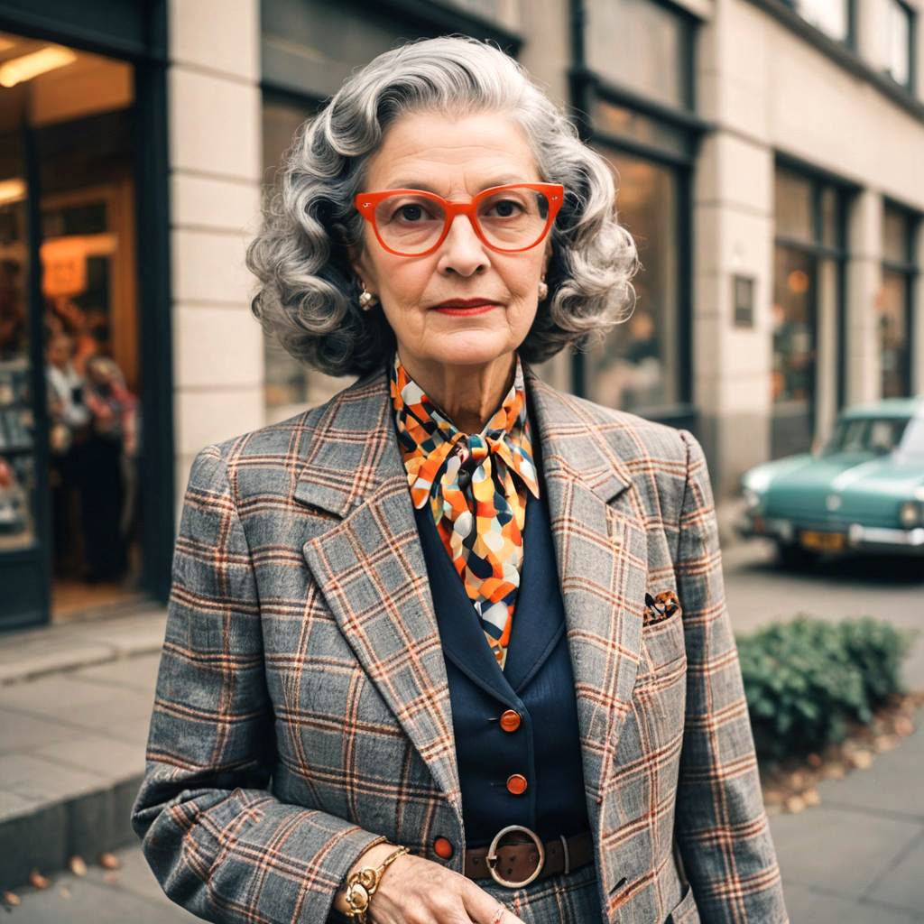 Vintage 1970s Inspired Elderly Fashionista