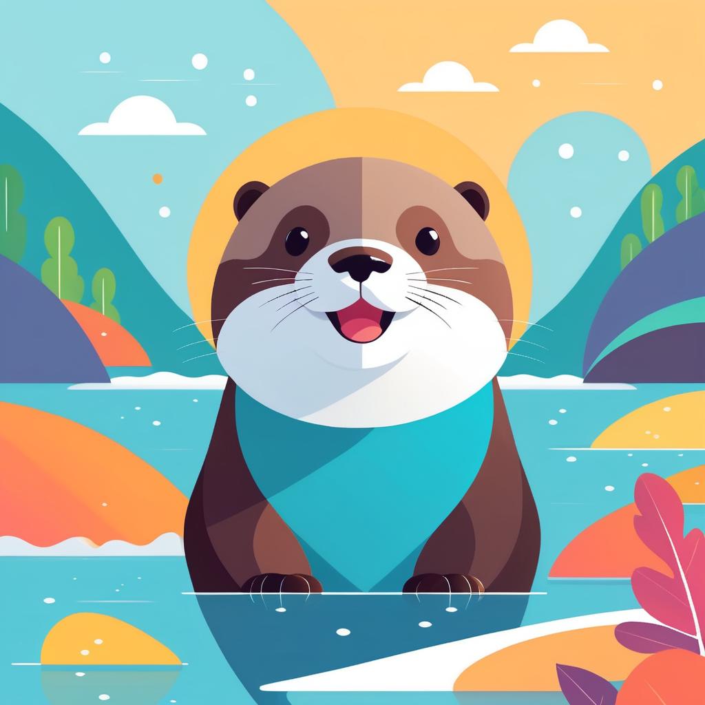 Playful Otter Book Cover Illustration