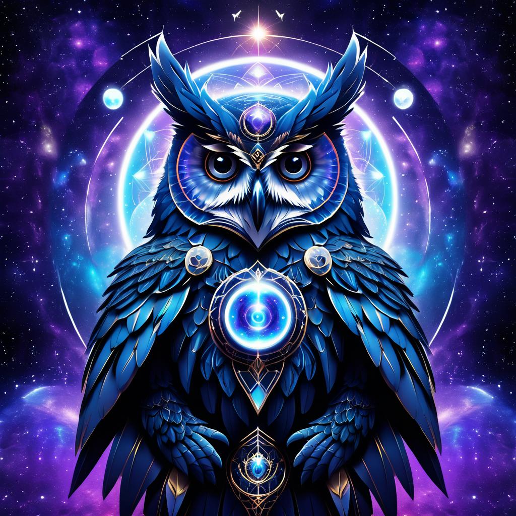 Cosmic Guardian: The Anthropomorphic Owl