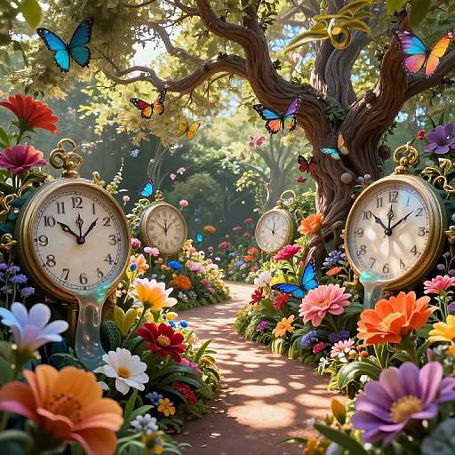 Surreal Dreamscape with Melting Clocks