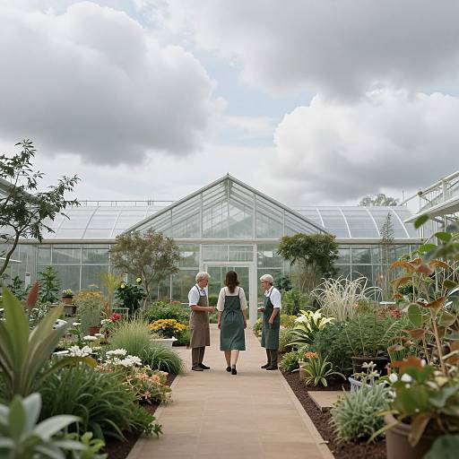 Surreal Greenhouse with Ethereal Gardeners