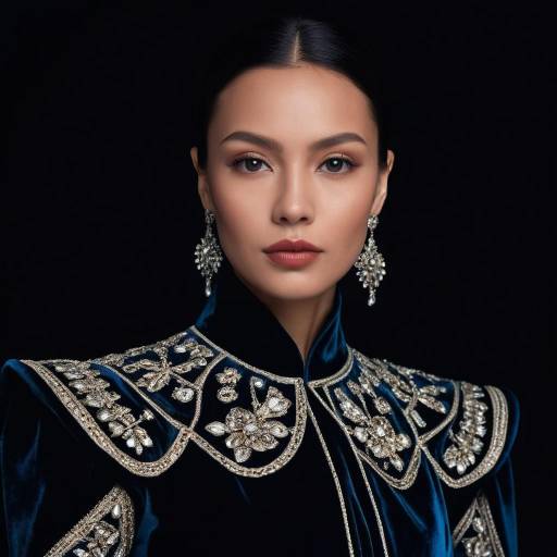 Elegant Sámi Woman in Velvet Gown