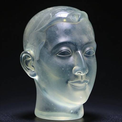 Translucent Glass Man's Head Sculpture