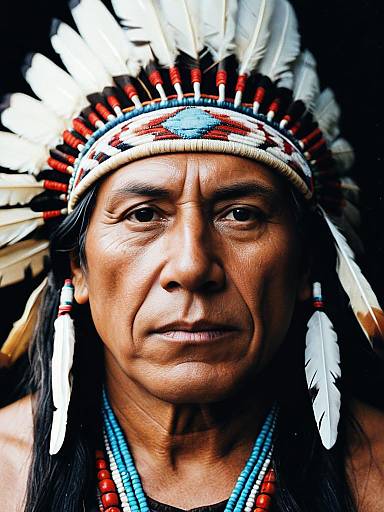 Photorealistic Native American Headshot