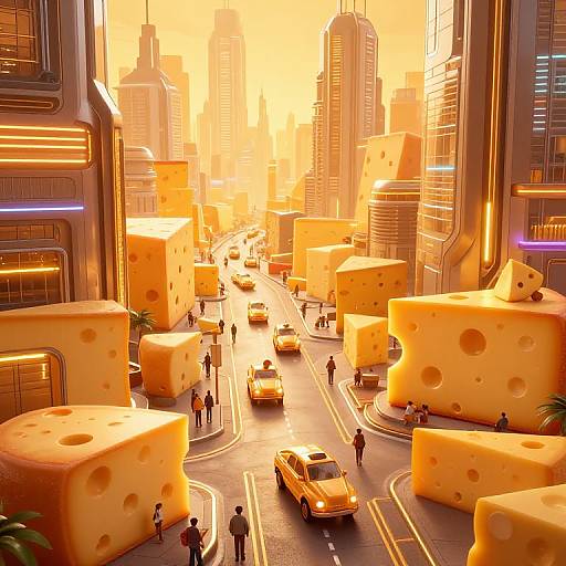 Futuristic Cheese Cityscape