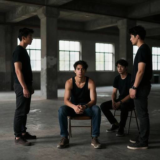 Nude Portrait in Industrial Warehouse Setting