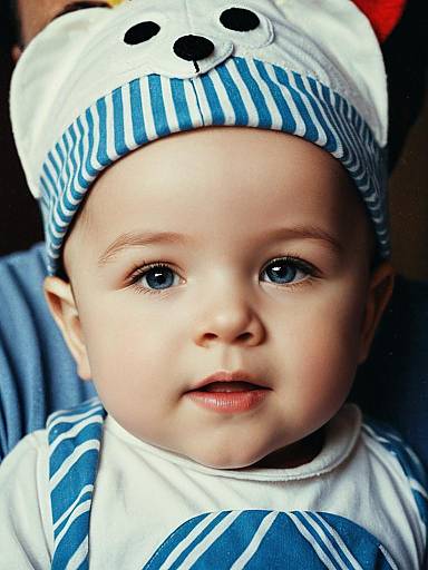 Photorealistic Close-Up: Man in Baby-Mother Costume