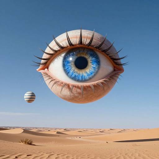 Colossal Eye Over Surreal Desert