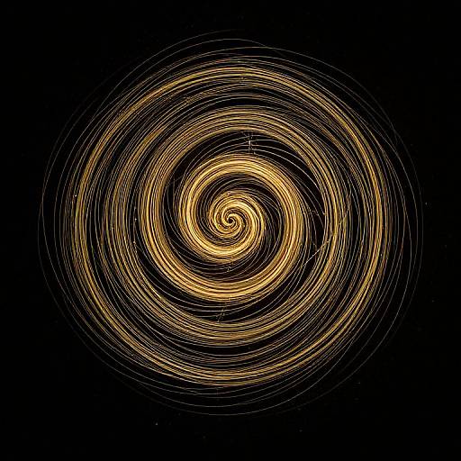 Golden Spiral Threads on Dark Background