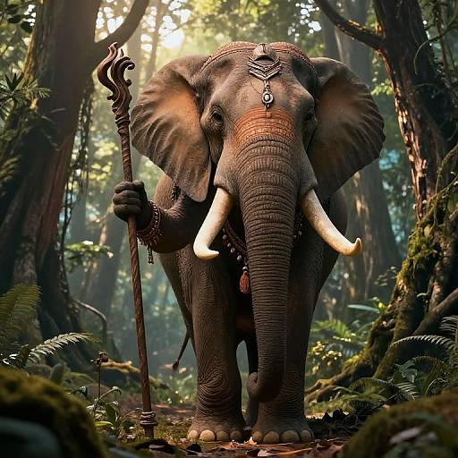 Majestic Loxodon Female in Mystic Forest