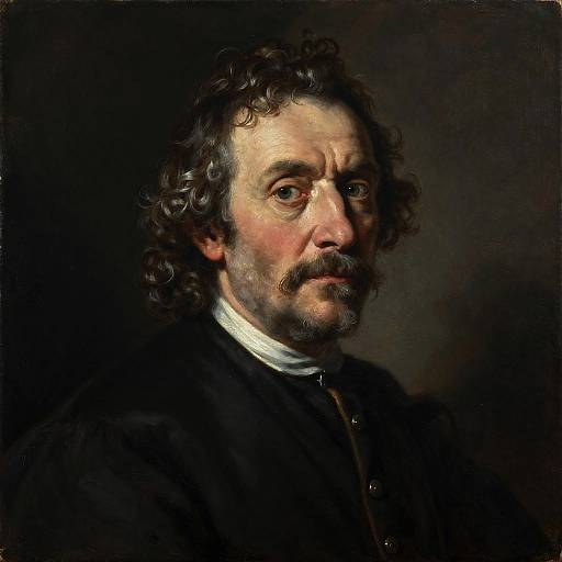 Realistic Elderly Man Portrait in Baroque Style