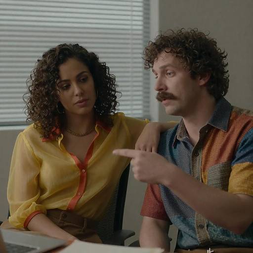 Intimate Office Scene with Couple