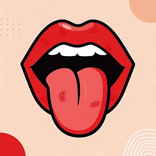Bold Pop Art Paisley Lips Poster