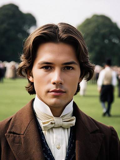 Young Man in Historical Costume with White Ascot
