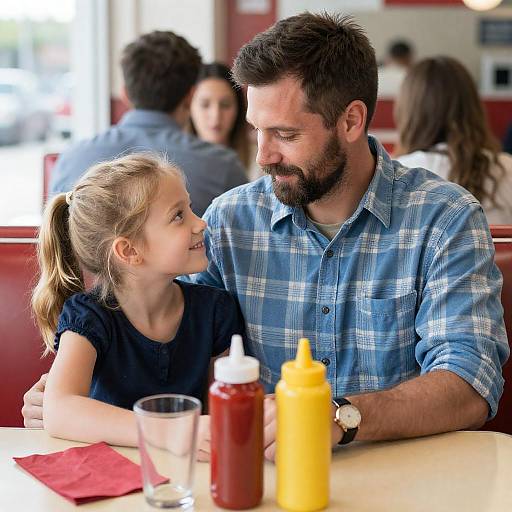 Diner Booth Moment: Father and Daughter