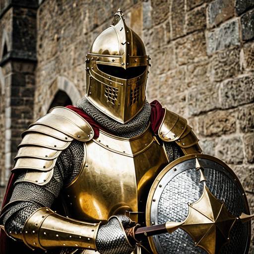 Medieval Warrior in Golden Armor