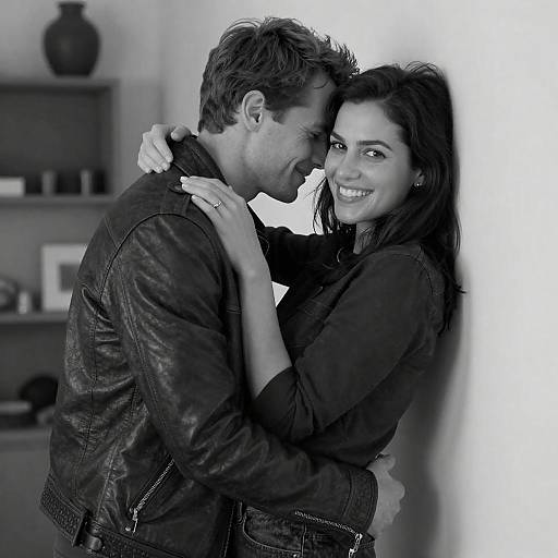 Intimate Embrace in Black-and-White