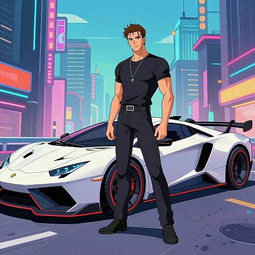 Anime Style Cyberpunk Sports Portrait