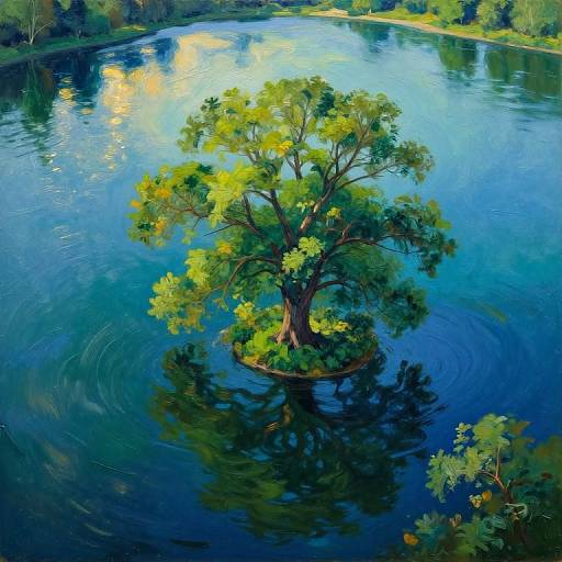 Enigmatic Dreamscape with Grand Tree