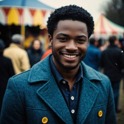 Charming Dark-Skinned Male in Carnival Outfit