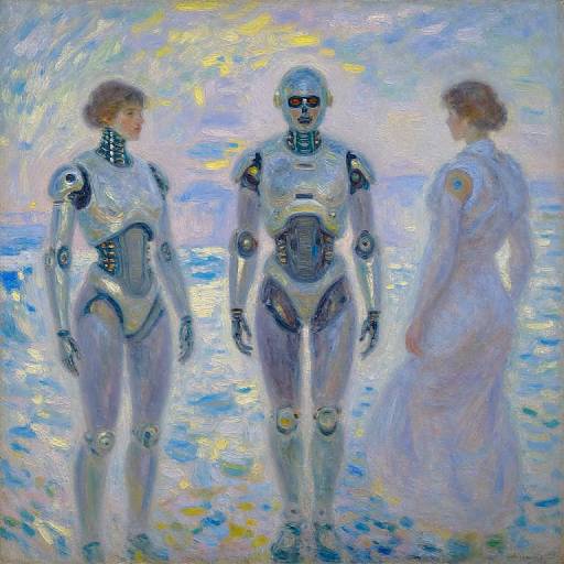 Futuristic Cyborg Landscape Impressionism