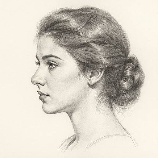 Detailed Pencil Sketch of Woman