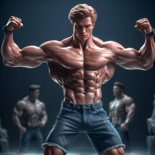 Epic Ultrarealistic Male Model Action Pose