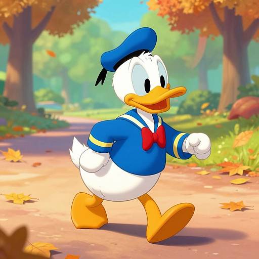 Donald Duck in Autumn Park
