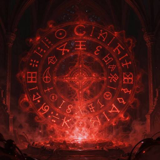 Glowing Blood-Red Gothic Runes
