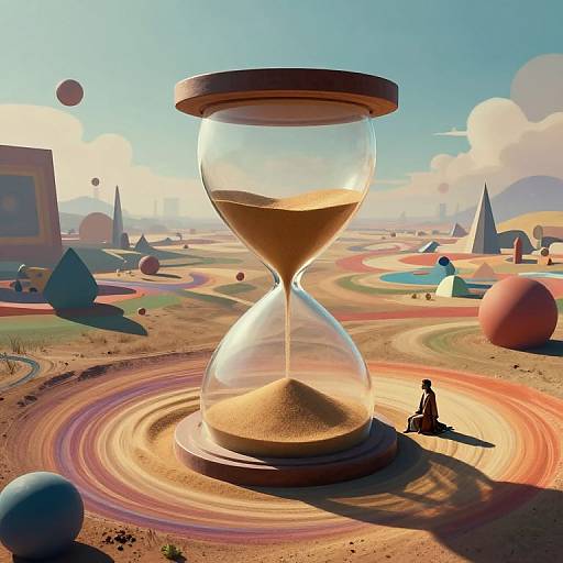 Surreal Hourglass Time Landscape