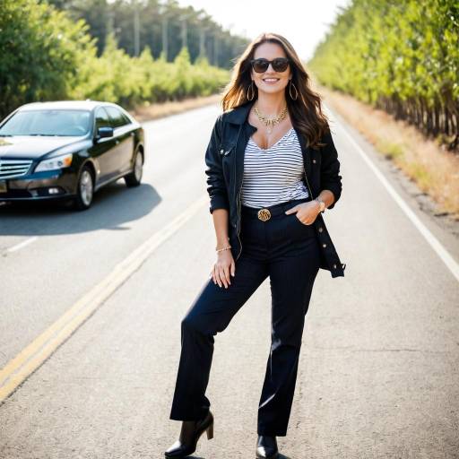 Confident Girl with a Car Outdoors