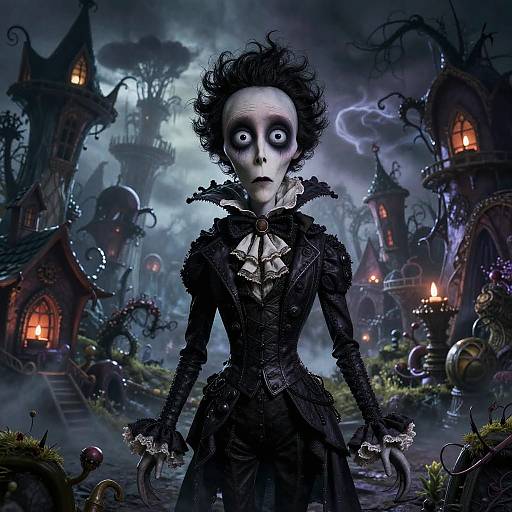 Tim Burton Style Gothic Portrait