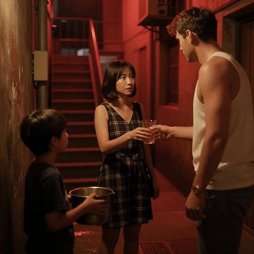 Moody Red Alley Portrait with Exchange