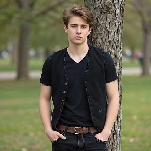 Handsome Young Man Portrait Outdoors