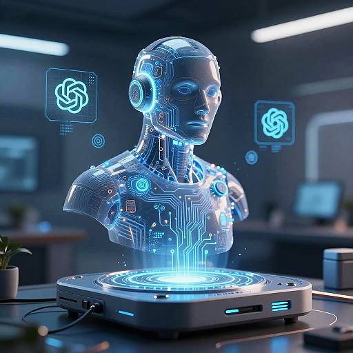 Futuristic AI Assistant Hologram